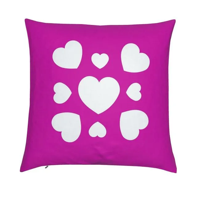 Pink Ponytail no.3 - Pink purple velvet heart cushion cover