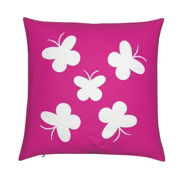 Pink Ponytail no.2 - Pink velvet butterfly cushion cover