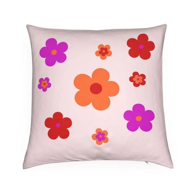 Fabulous Florals no.2 - Apricot pink velvet floral cushion cover