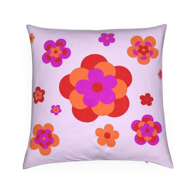 Fabulous Florals no.3 - Pink purple velvet floral cushion cover