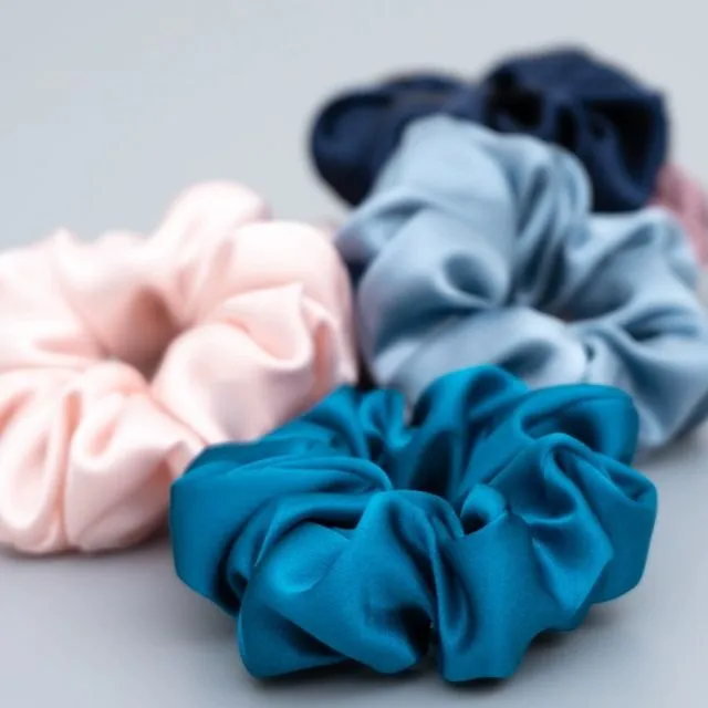 100% Silk Hair Scrunchie - 19 momme -one set of 3 - random 3 colors