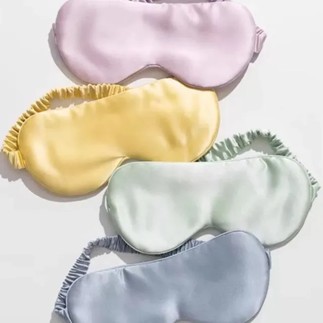 100% Silk Relaxation Eye Mask - 22mm - One set of 2- random 2 colors
