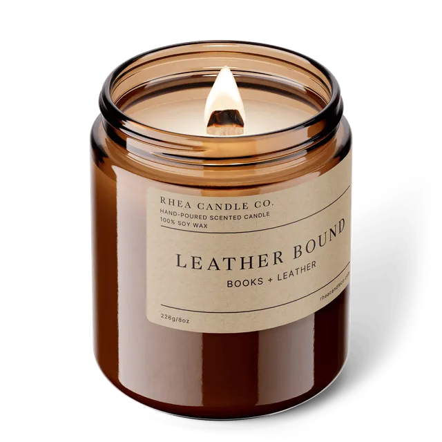 Leather Bound Candle | Books + Leather