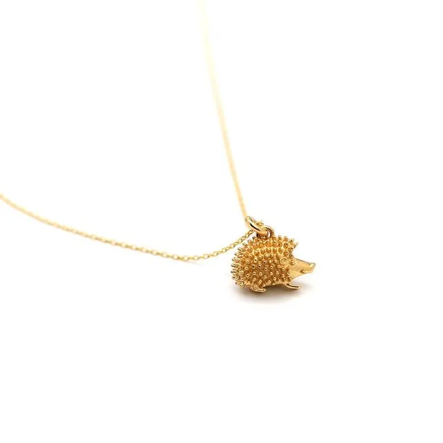 Hérisson - Gold hedgehog necklace - Gold vermeil
