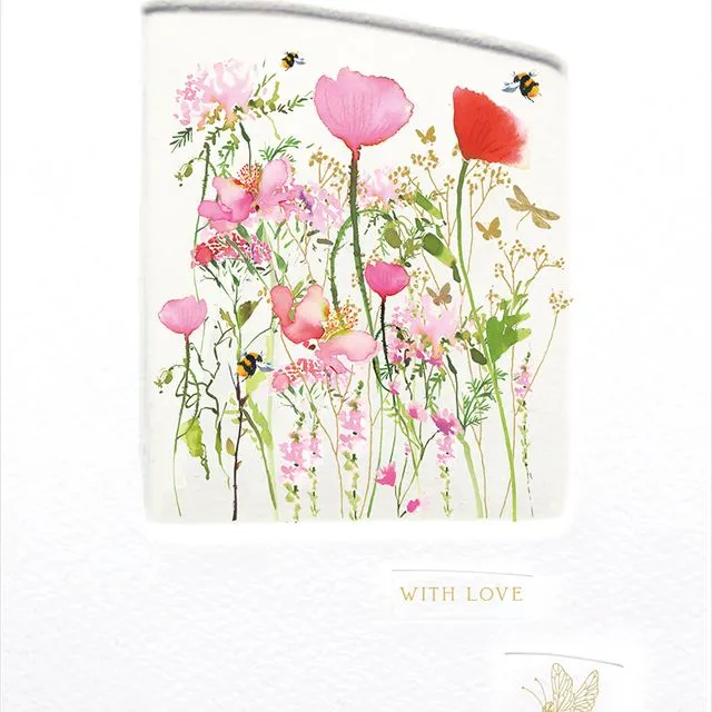 Greeting Card Birthday - Flower Press Poppies Press - WFP6