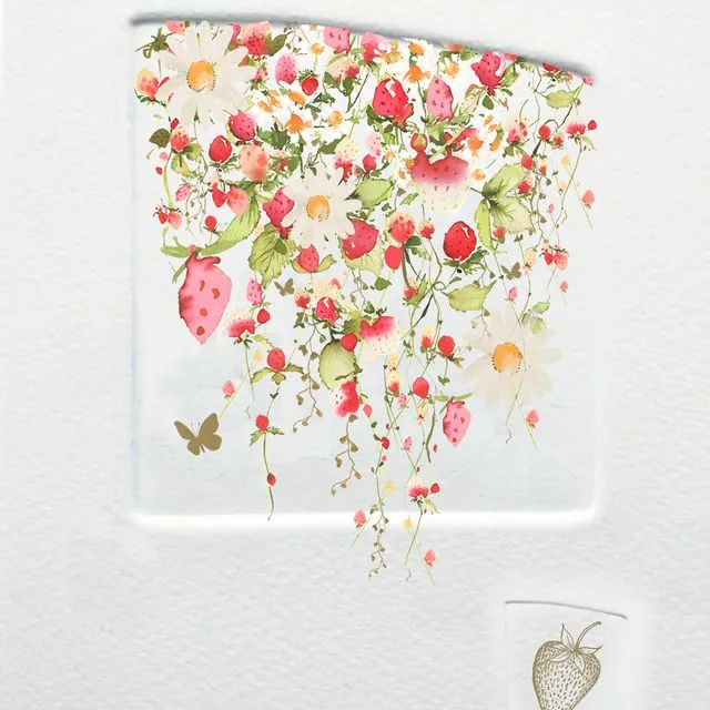 Greeting Card Birthday - Flower Press Strawberries Press - WFP9