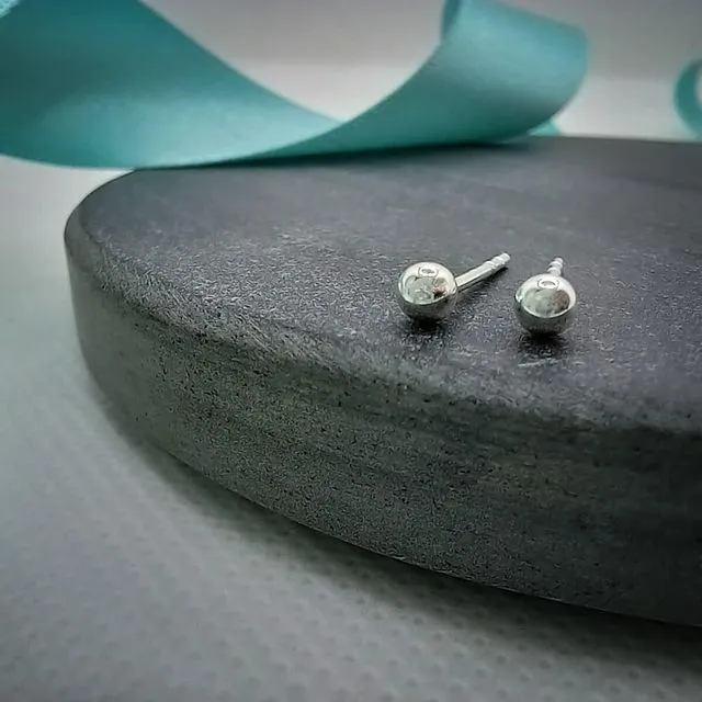 Simple Silver Stud Earrings
