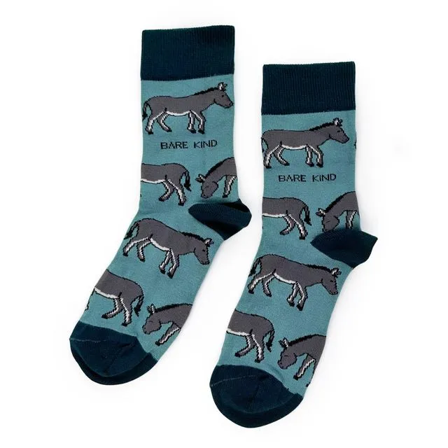 Donkey Socks | Bamboo Socks | Blue Socks | Farm Socks