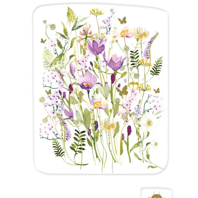 Greeting Card Birthday - Flower Press - Purple Fields -WFP19