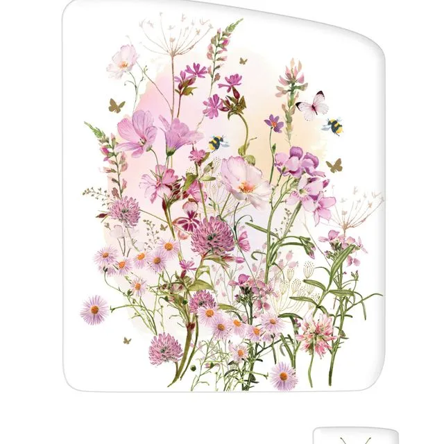 Birthday Greeting Card Flower Press Pink Wild Floral - WFP22