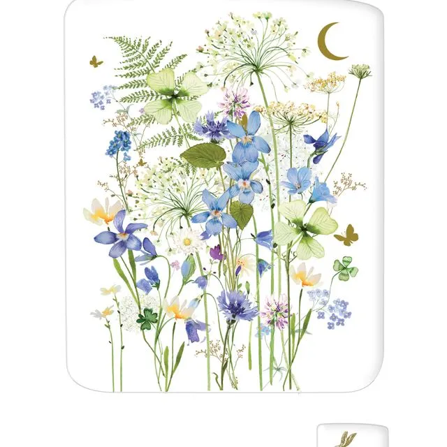 Birthday Greeting Card - Flower Press Blue Field - WFP24