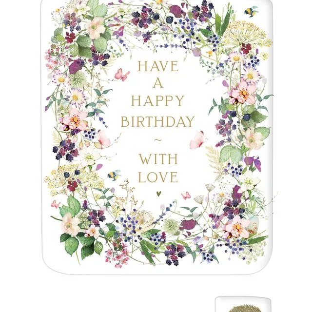 Birthday Greeting Card - Flower Press Hedgerow -WFP29