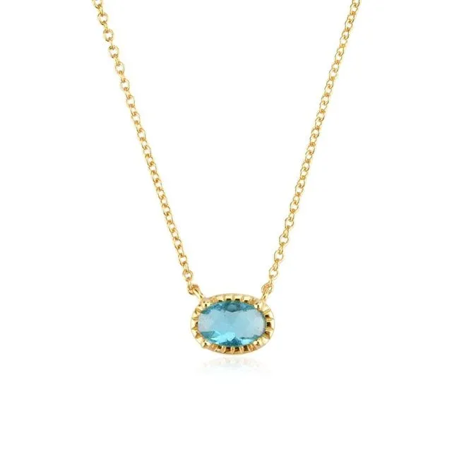 Maui - Ocean Blue Dainty Pendant Necklace