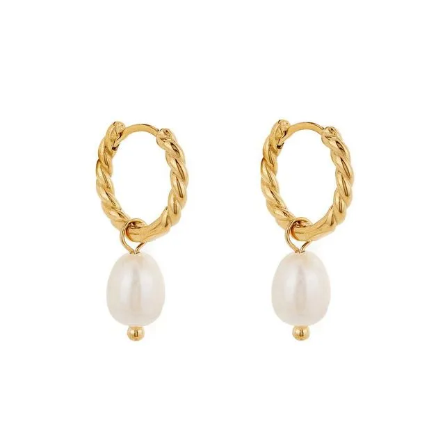Rope and Pearl Hoops