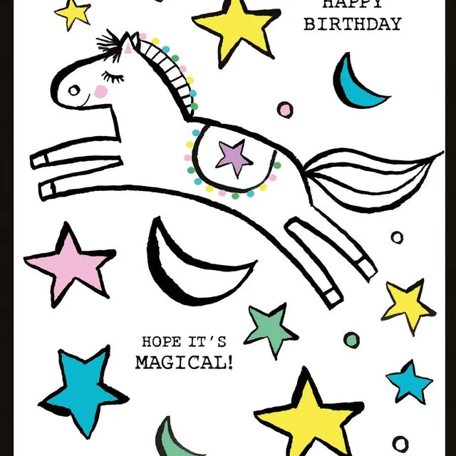 Greeting Card Birthday - Doodle Jumping Horse - NBW53