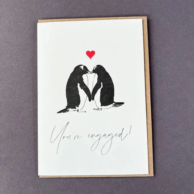Engaged Penguins Card