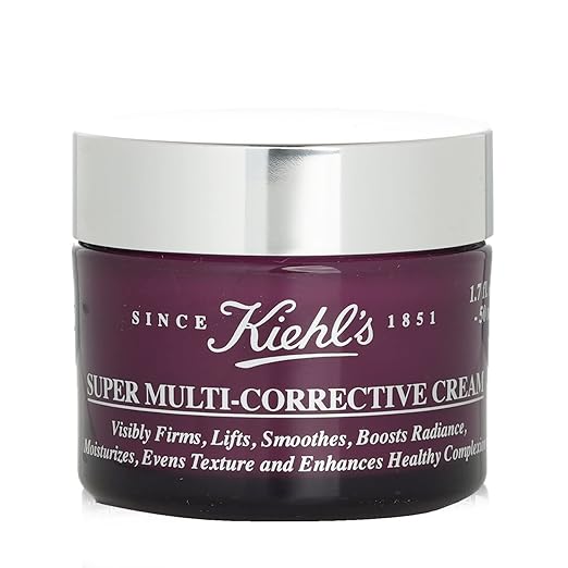 Kiehl's Super Multi-Corrective Cream, Anti-Aging Wrinkle Reducing Face and Neck Cream, Evens Skin Tone, Smooths Skin Texture, Fast-Absorbing and Lightweight, For All Skin Types, Paraben-free
