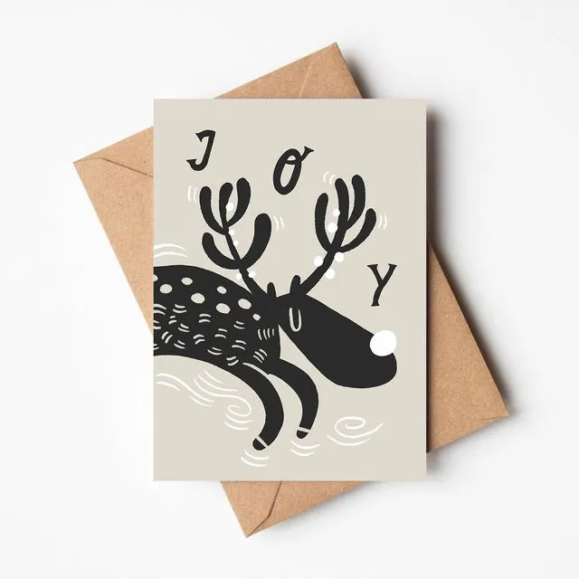 Joy' Reindeer Christmas Card