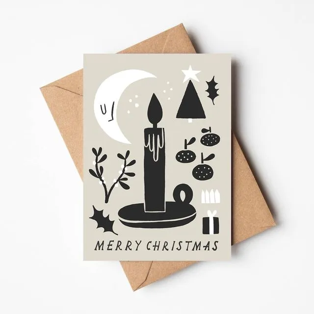 Merry Christmas' Black and White Christmas Card