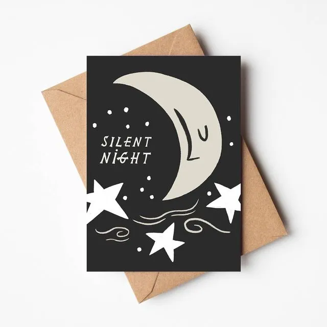 Silent Night' Moon Christmas Card