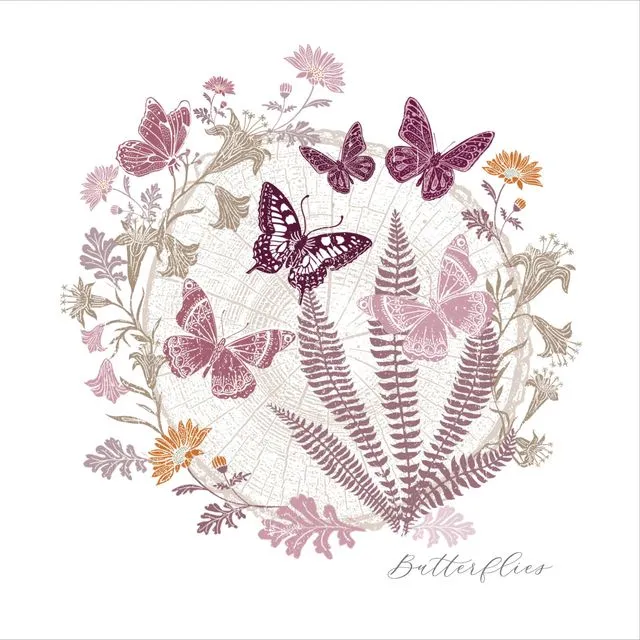 Blank Greeting Card - Woodland Butterfly -LWN3