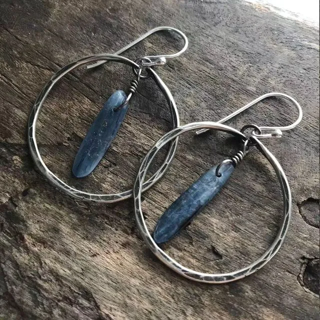 vintage olive shaped large hoop earrings
