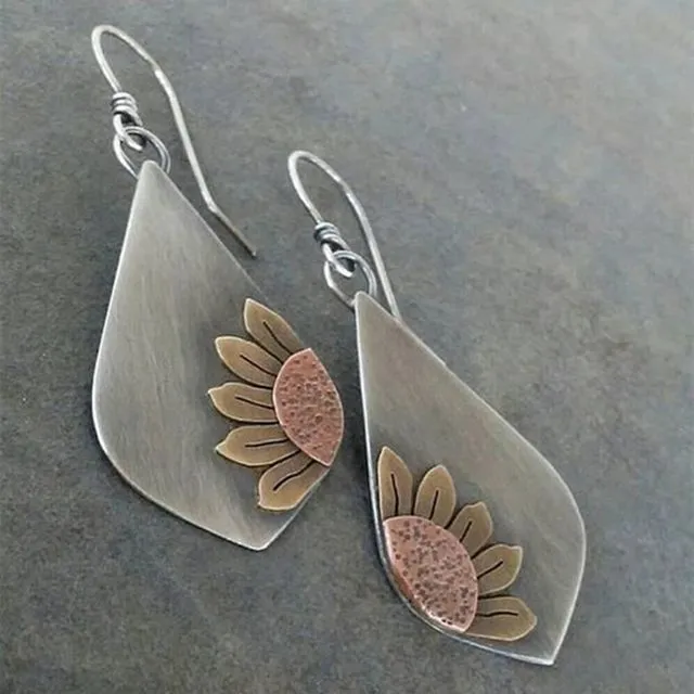 Boho Sunflower Botanical Earrings