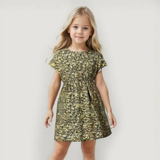KIDS Yellow & Green Ditsy Floral Batwing A-Line Dress Multi-sizes pack