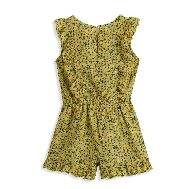 KIDS Yellow Floral Ruffle-Front Romper Multi-sizes pack