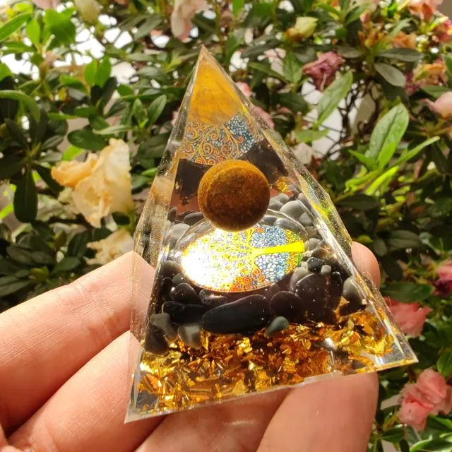 50mm Orgonite Pyramid Crystal Reiki Healing Chakra Meditation Tool Christmas gift