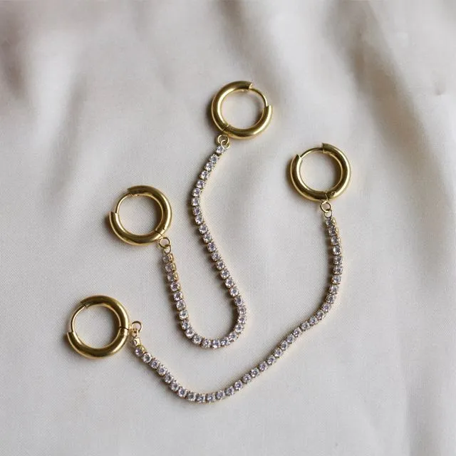 Chesil - Double Piercing Chain Earrings