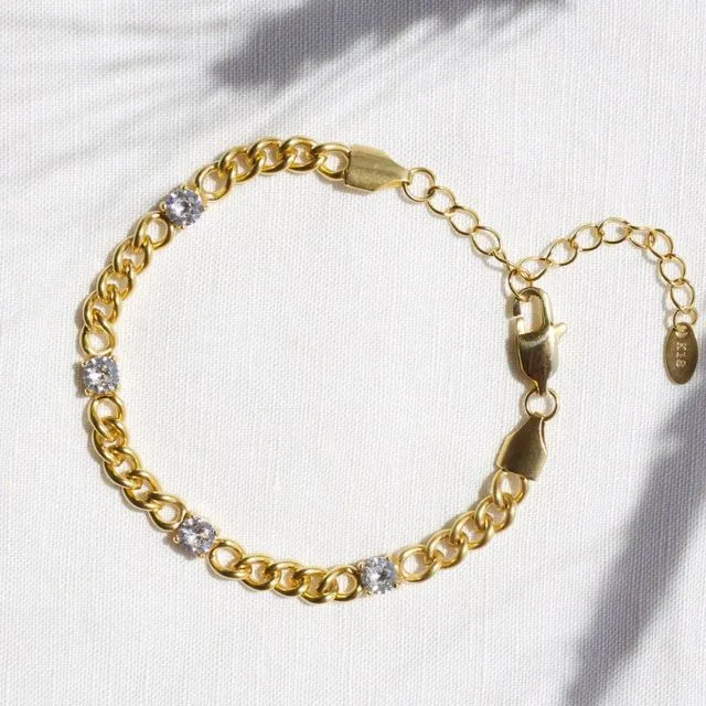 Esdras - Cuban Curb Chain Crystal Bracelet