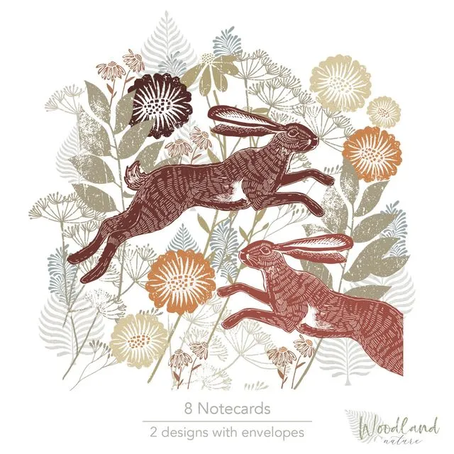 Stationery Notecards - Woodland Nature Hares - WGW2
