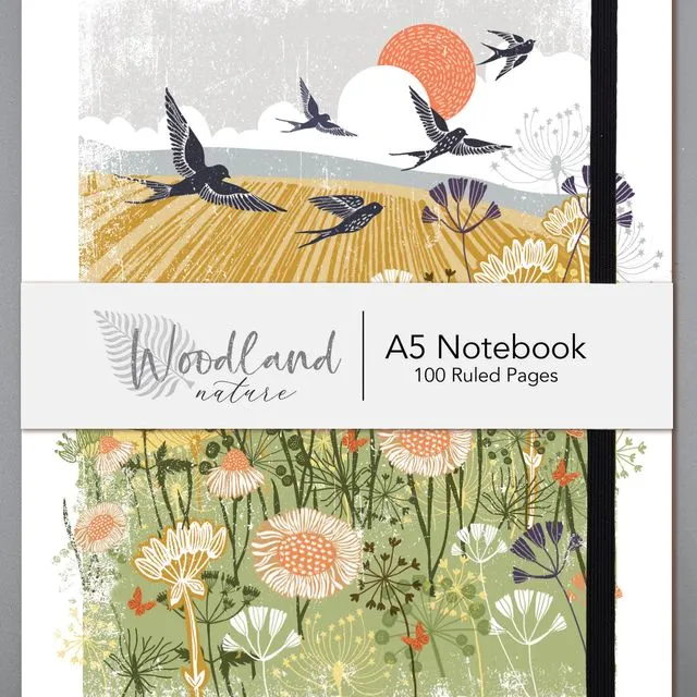 Stationery A5 Notebook - Woodland Swallows - WGW3