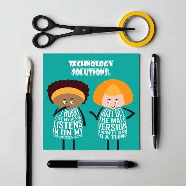 Technology solutions card - Funny friendship card for her