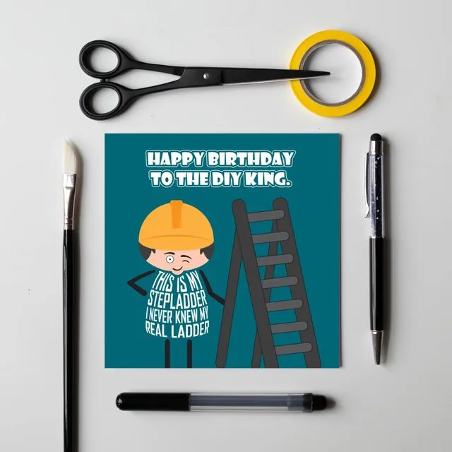 DIY king birthday card - Funny birthday card for him