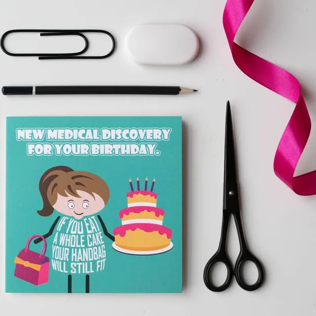 Medical discovery card - Funny birthday card for her
