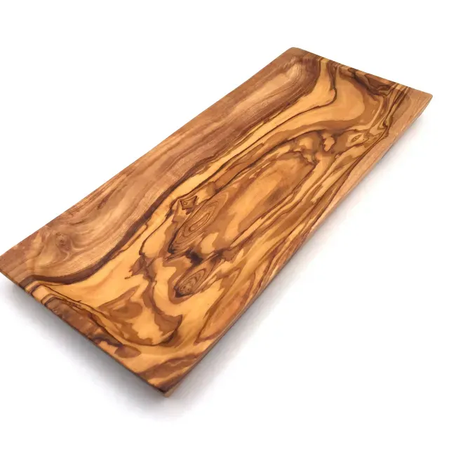 Rectangular Tray Plate Shelf 35 x 15 cm Made of Olive Wood