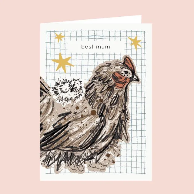 Best Mum Hen & Chicks Card