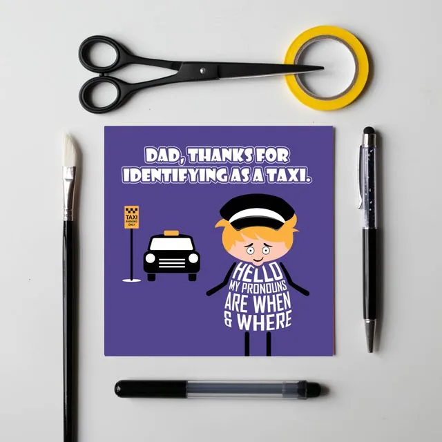 Dad taxi card - Funny Father's Day card