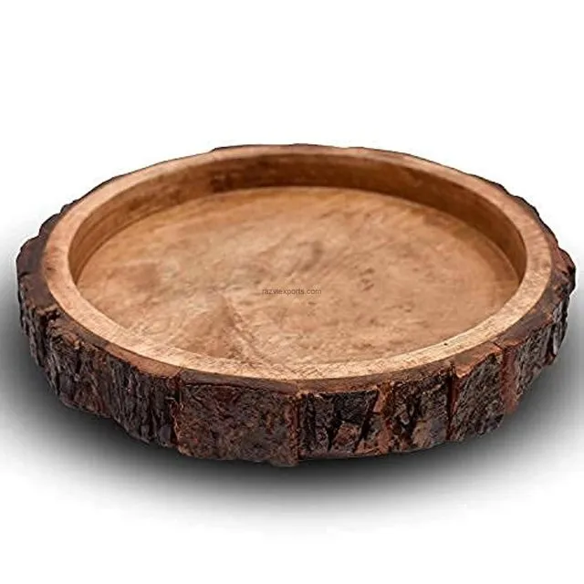 Personalized Wooden Bark Tray Razvi Exports