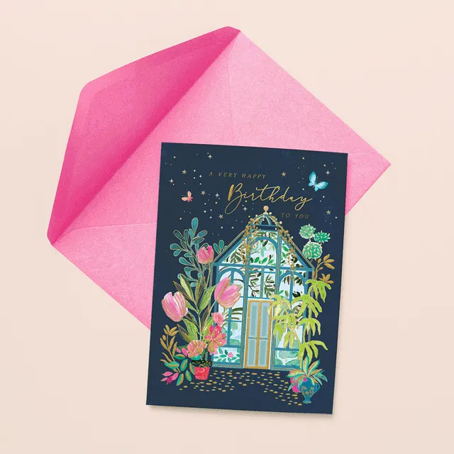 Greenhouse Greetings Card with Foil