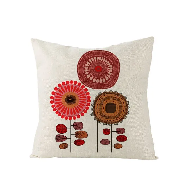 Home Simple Linen Pillow Cover Flower Cushion Cover - JYM061-6