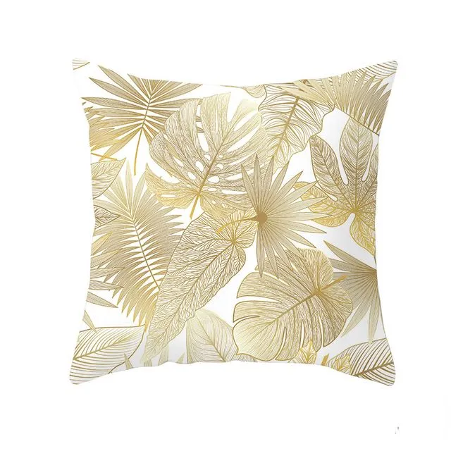 Simple Home Decoration Cushion Cover Golden Leaf Peach Skin Cushion Cover - TPR145-14