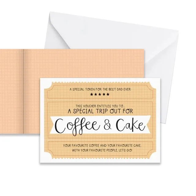 Coffee &amp; Cake Voucher Voucher Card for Dad Father's Day