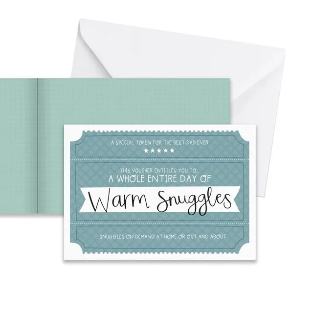 Warm Snuggles Voucher Greeting Card for Dad Father's Day