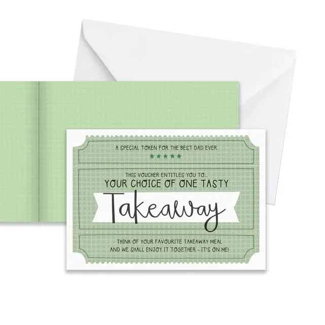 Takeaway Voucher Greeting Card for Dad Father's Day
