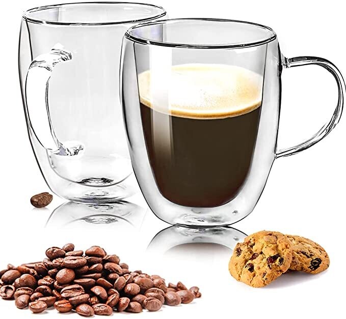 Doubble Coffee Mug With Holder 450ml- 1pc