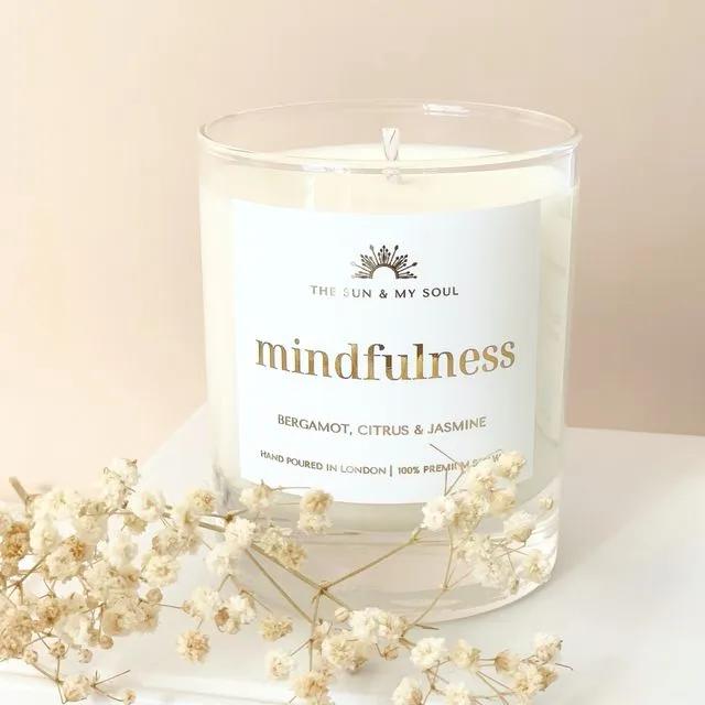 Mindfulness Fresh Citrus Bergamot Jasmine Soy Wax Candle