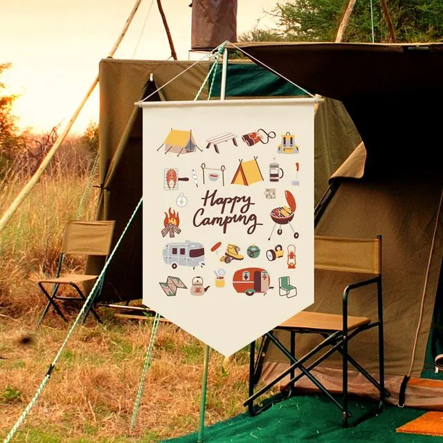 Outdoor camping decoration canvas camping flag camp flag